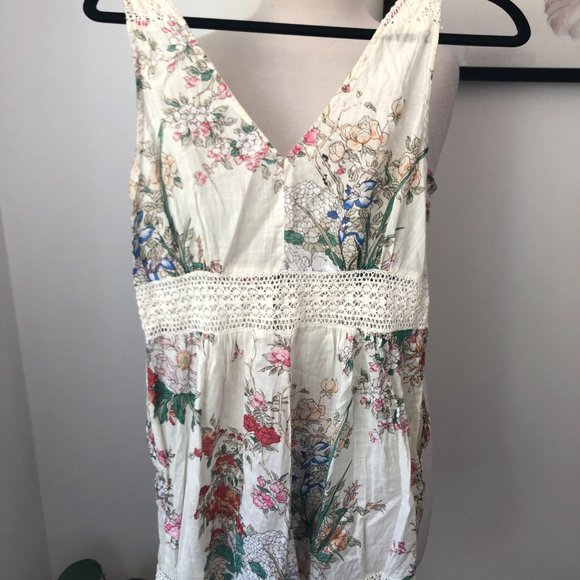Zimmermann Cream Floral Sleeveless Cott on Play Suit Size 8 - Picture 8 of 15